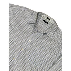 J Crew, Blue and Green Striped Dress Shirt,‎ Size XL, 1099Z
